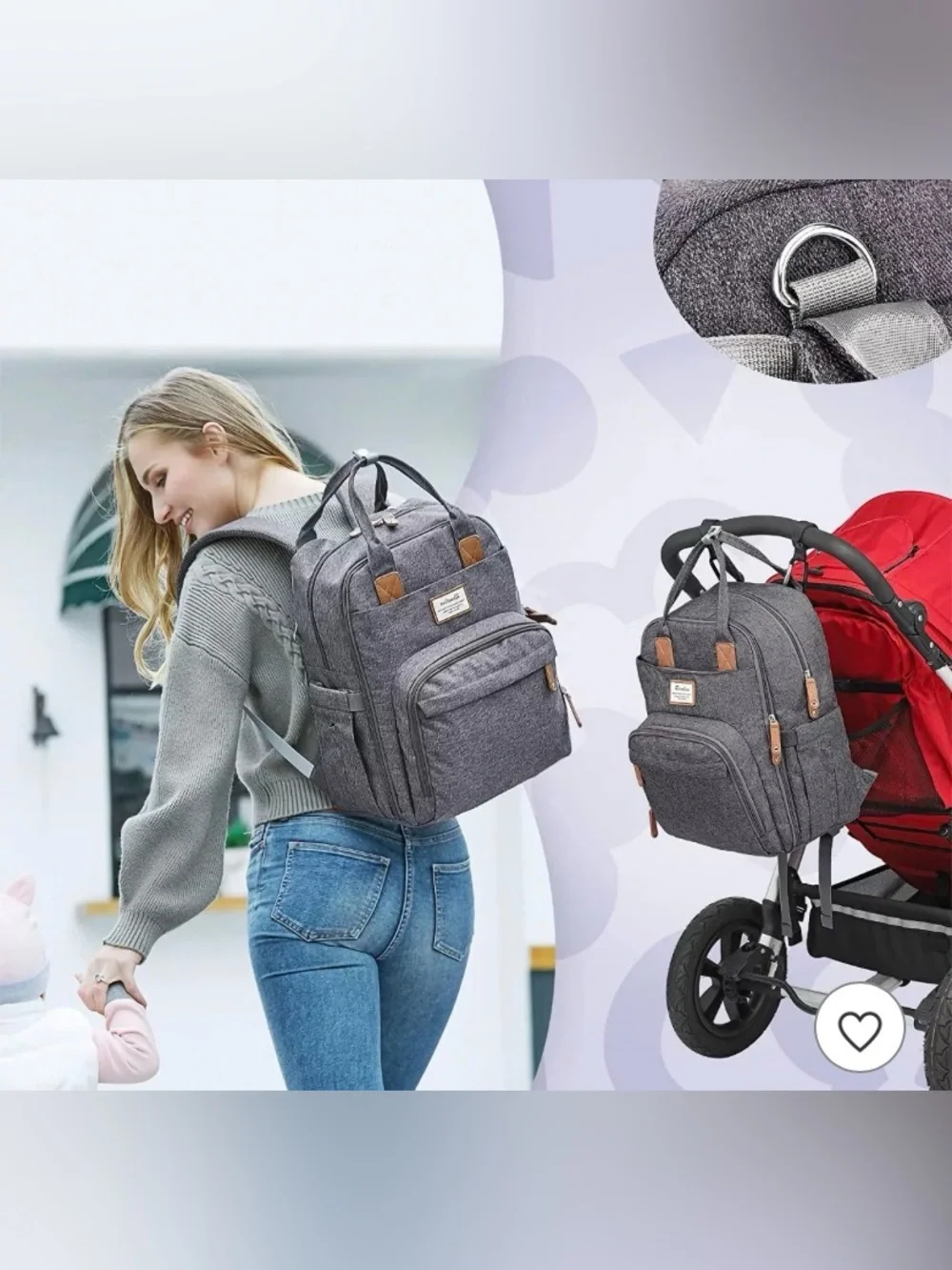 Ruvalino Large Diaper Bag Backpack